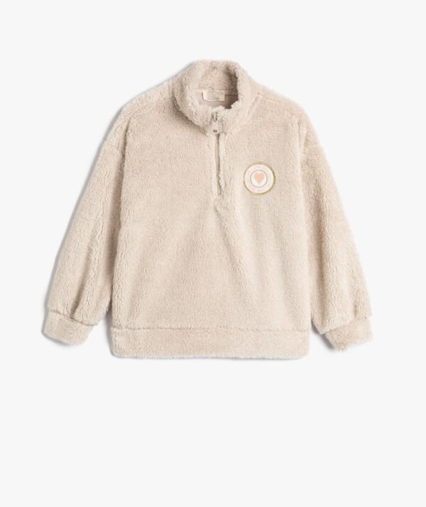 Kız Çocuk Yarım Fermuarlı Polar Sweatshirt