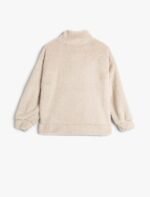 Kız Çocuk Yarım Fermuarlı Polar Sweatshirt - Görsel 3