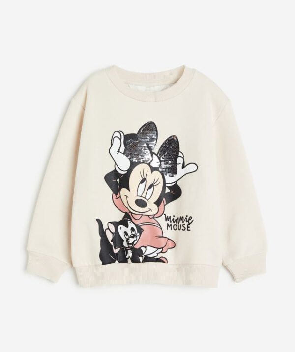 Kız Çocuk Baskılı Pullu Sweatshirt