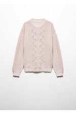 Kız Çocuk Desenli Parlak Kazak