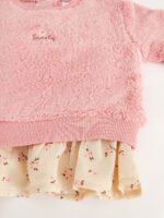 Kız Bebek Gömlek Detaylı Peluş Kazak - Görsel 3