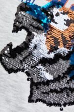 Erkek Çocuk Çift Yönlü Pullu Kapüşonlu Sweatshirt - Görsel 2