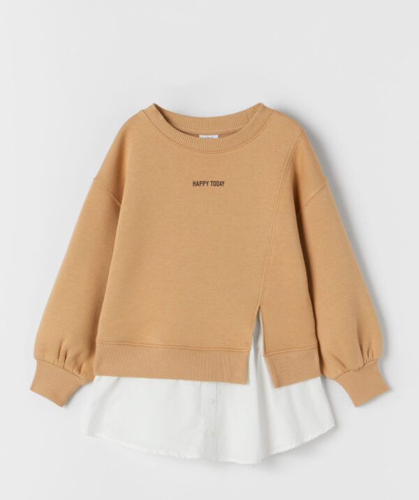 Kız Çocuk Gömlek Detaylı Sweatshirt