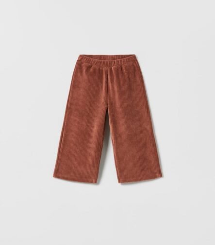 Kız Bebek Fitilli Kadife Wide Leg Pantolon