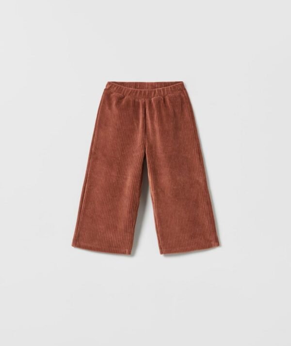 Kız Bebek Fitilli Kadife Wide Leg Pantolon