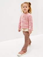 Kız Bebek Gömlek Detaylı Peluş Kazak - Görsel 4