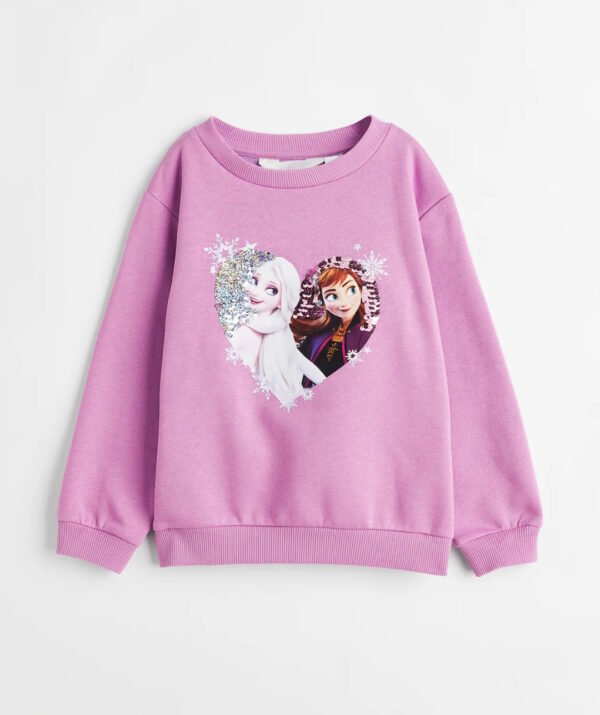 Kız Çocuk Çift Yönlü Pullu Sweatshirt