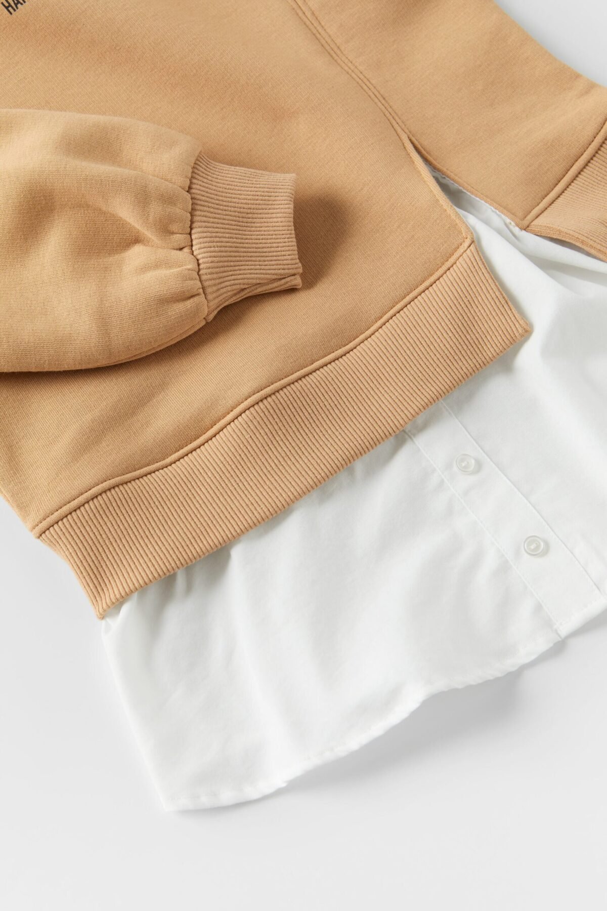Kız Çocuk Gömlek Detaylı Sweatshirt - Görsel 3