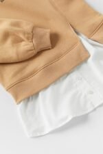 Kız Çocuk Gömlek Detaylı Sweatshirt - Görsel 3