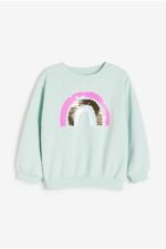 Kız Çocuk Çift Yönlü Pullu Sweatshirt
