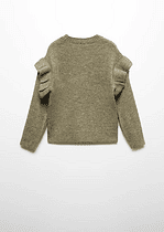 Kız Çocuk Sloganlı Nakışlı Kazak - Görsel 6