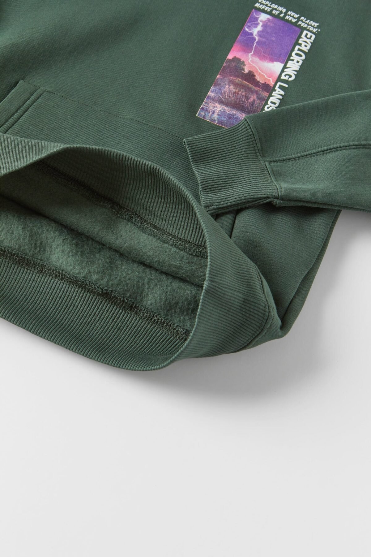 Erkek Çocuk Baskılı Kapüşonlu Sweatshirt - Görsel 3