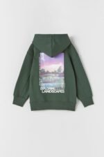 Erkek Çocuk Baskılı Kapüşonlu Sweatshirt - Görsel 4