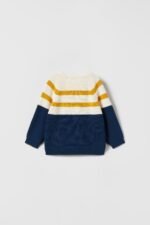 Erkek Bebek Pamuklu Çizgili Triko Kazak - Görsel 3