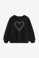 Kız Çocuk Taşlı Sweatshirt