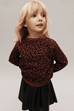 Kız Çocuk Leopar Desenli Sweatshirt - Görsel 2