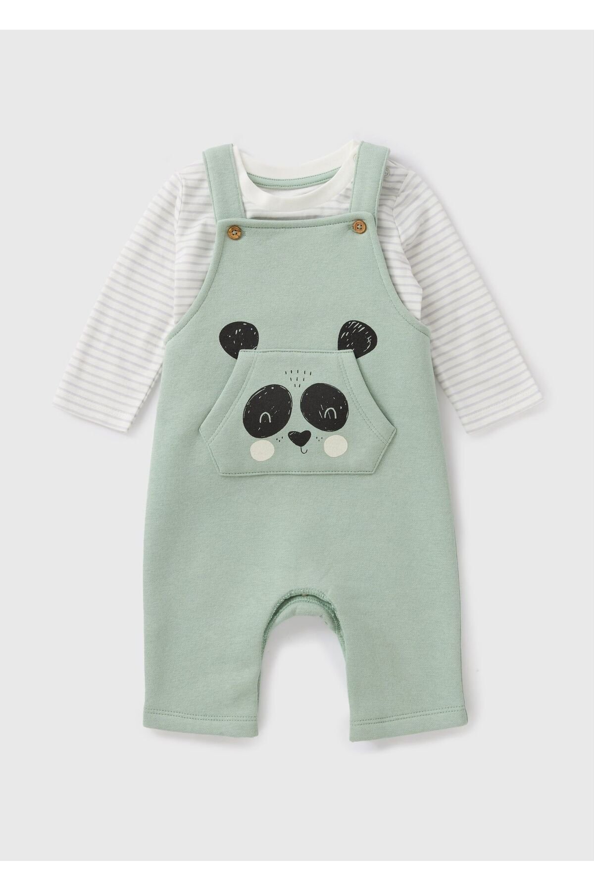 erkek bebek panda desenli tulum