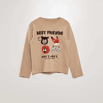 Erkek Çocuk Baskılı İnce Uzun Kollu T-Shirt