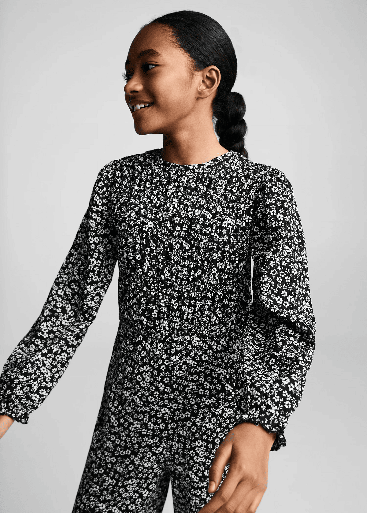 Kız Çocuk Çiçek Desenli Tulum - Görsel 7