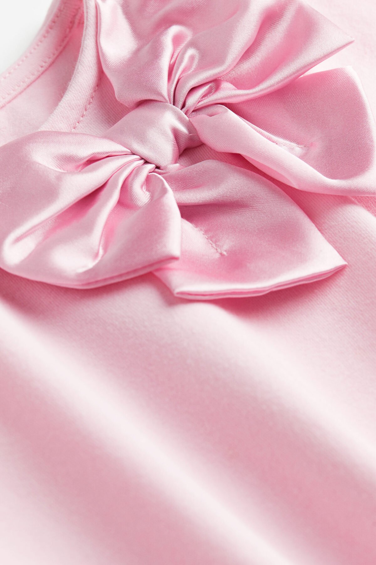 Kız Çocuk Fiyonklu Pembe T-Shirt - Görsel 2