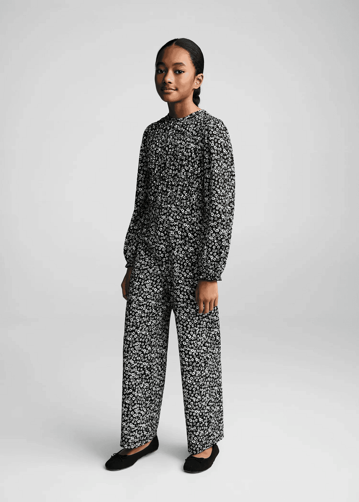 Kız Çocuk Çiçek Desenli Tulum - Görsel 5