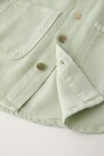 Kız Çocuk Yeşil Kot Ceket - Görsel 2