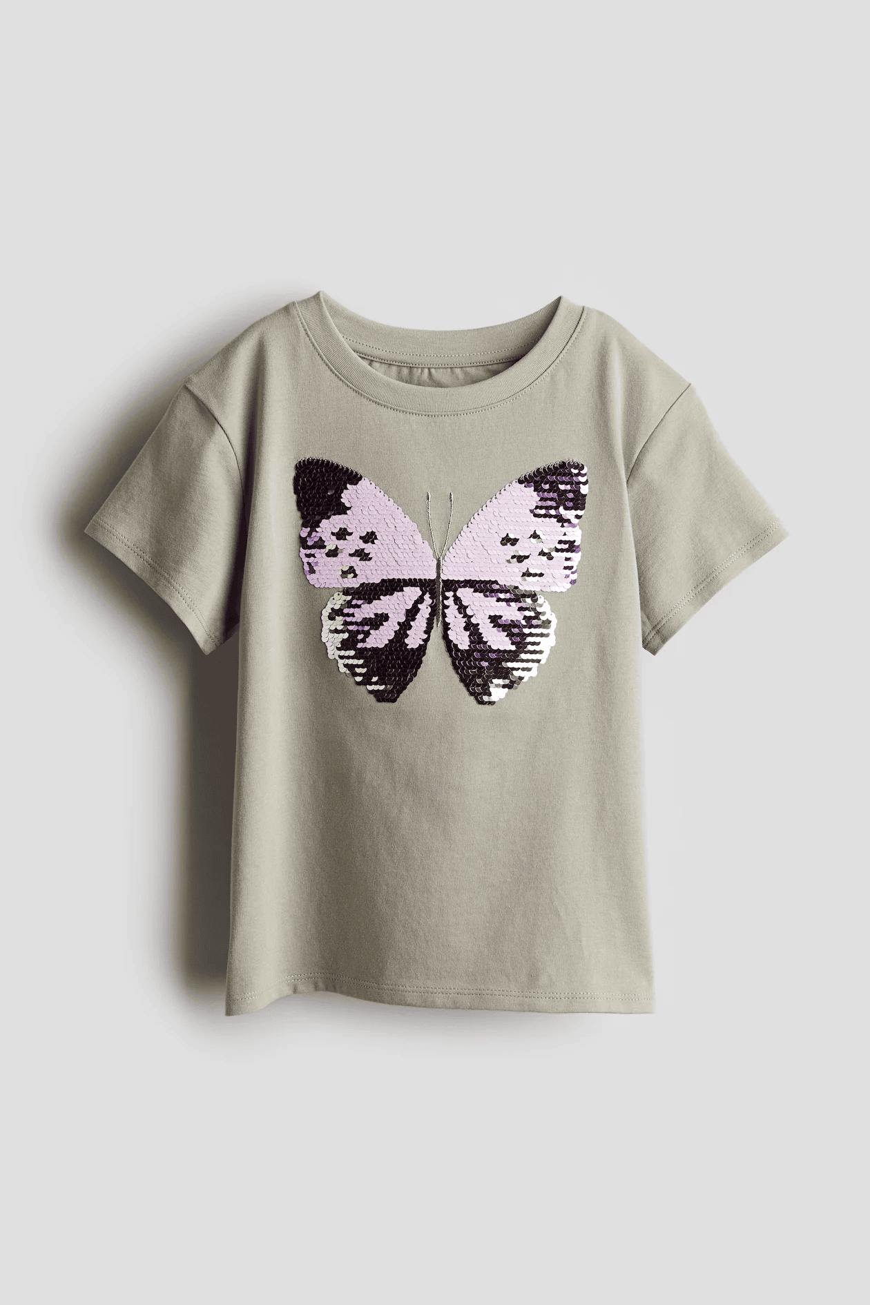 Kız Çocuk Kebelekli Pullu T-Shirt Kız Çocuk Kebelekli Pullu T-Shirt