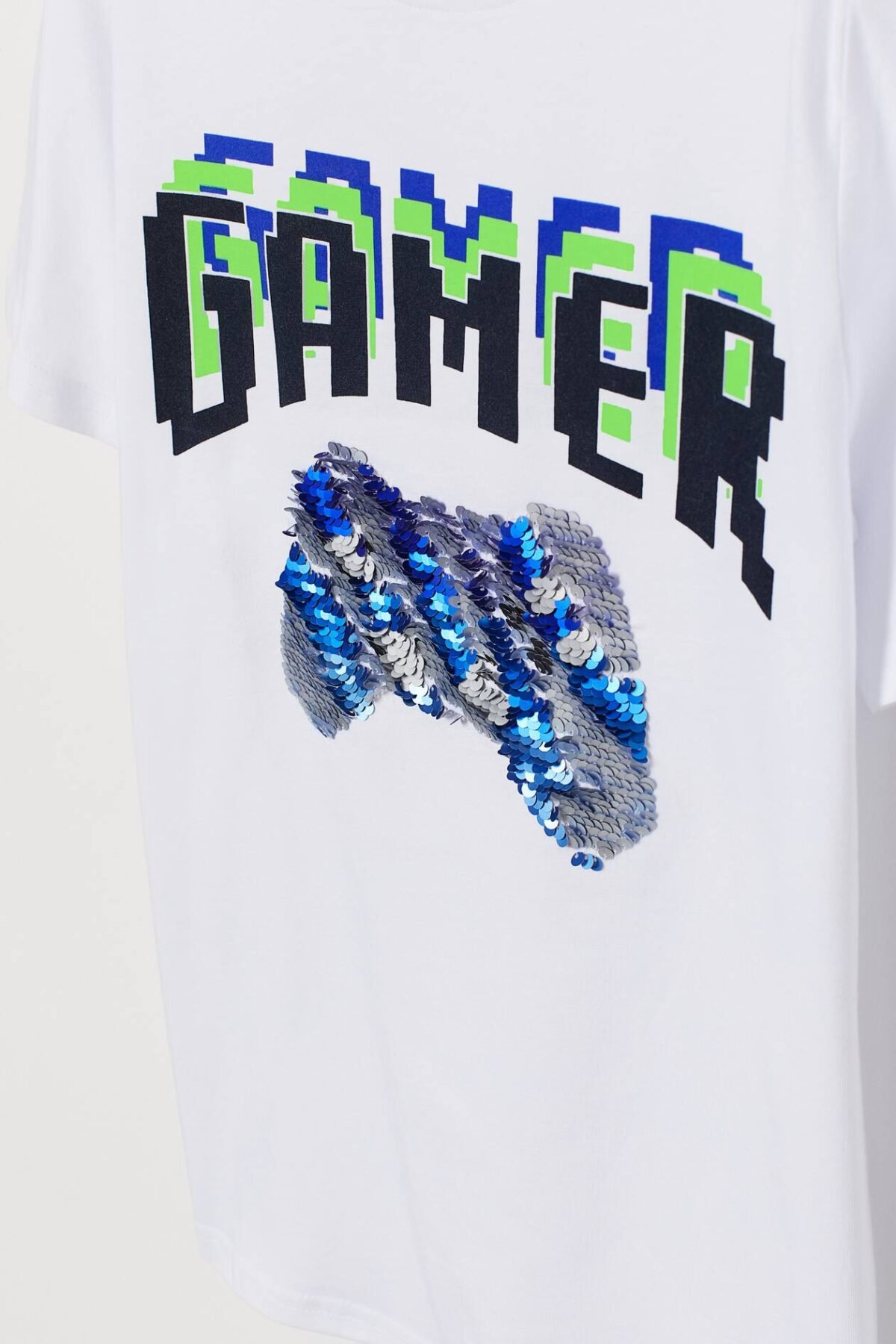 Erkek Çocuk Gamer Yazılı Pullu T-Shirt - Görsel 2