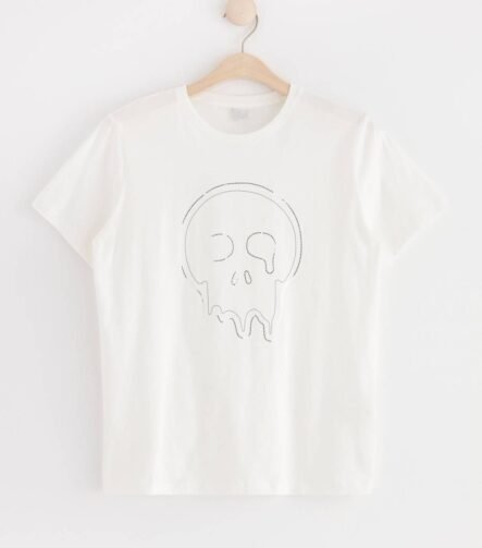 Kız Çocuk Kuru Kafa Baskılı T-Shirt