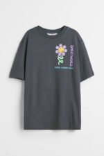 Kız Çocuk Baskılı Oversize T-Shirt
