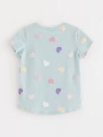 Kız Çocuk Kalp Desenli Baskılı T-Shirt - Görsel 3