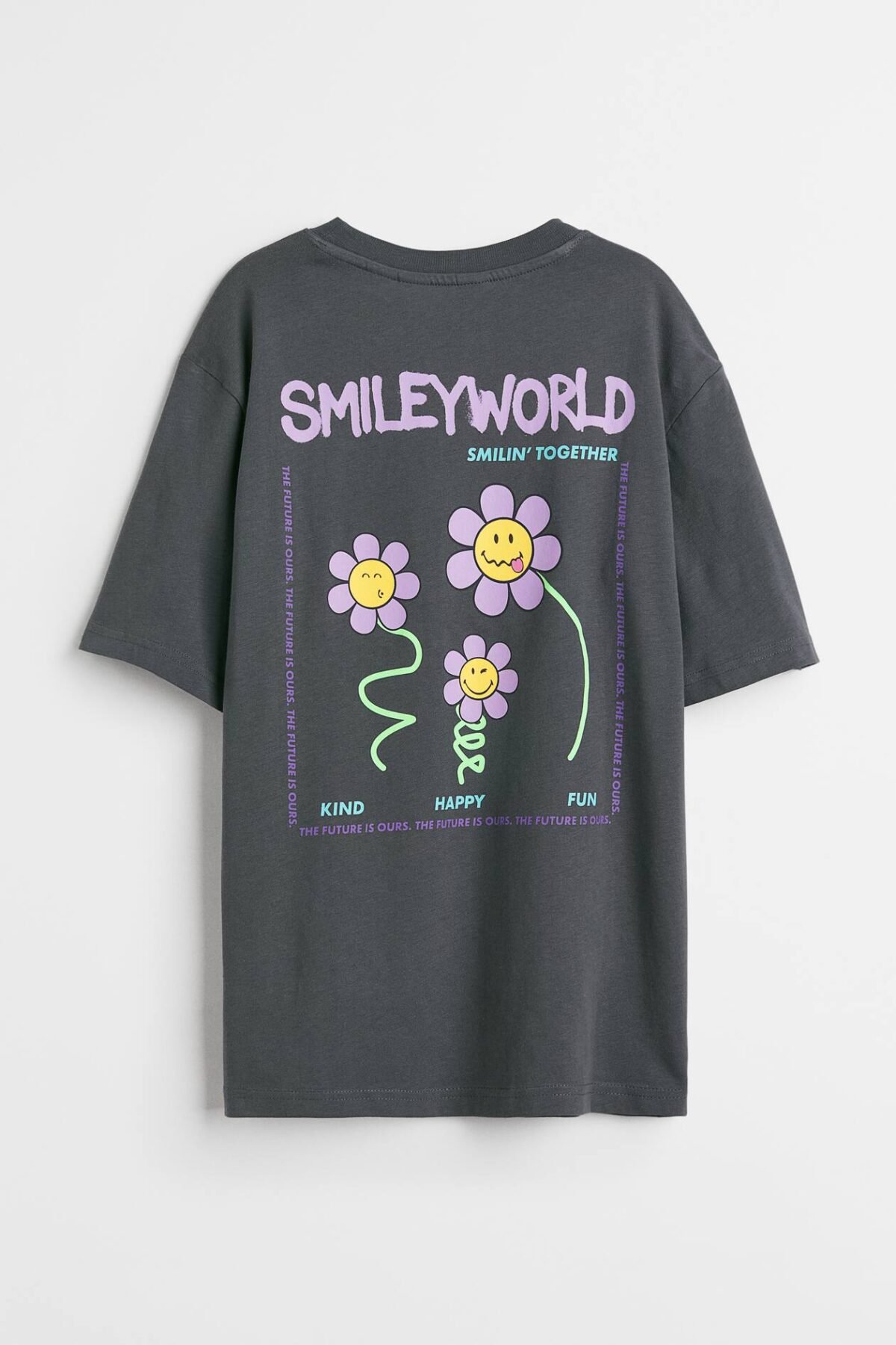 Kız Çocuk Baskılı Oversize T-Shirt - Görsel 3