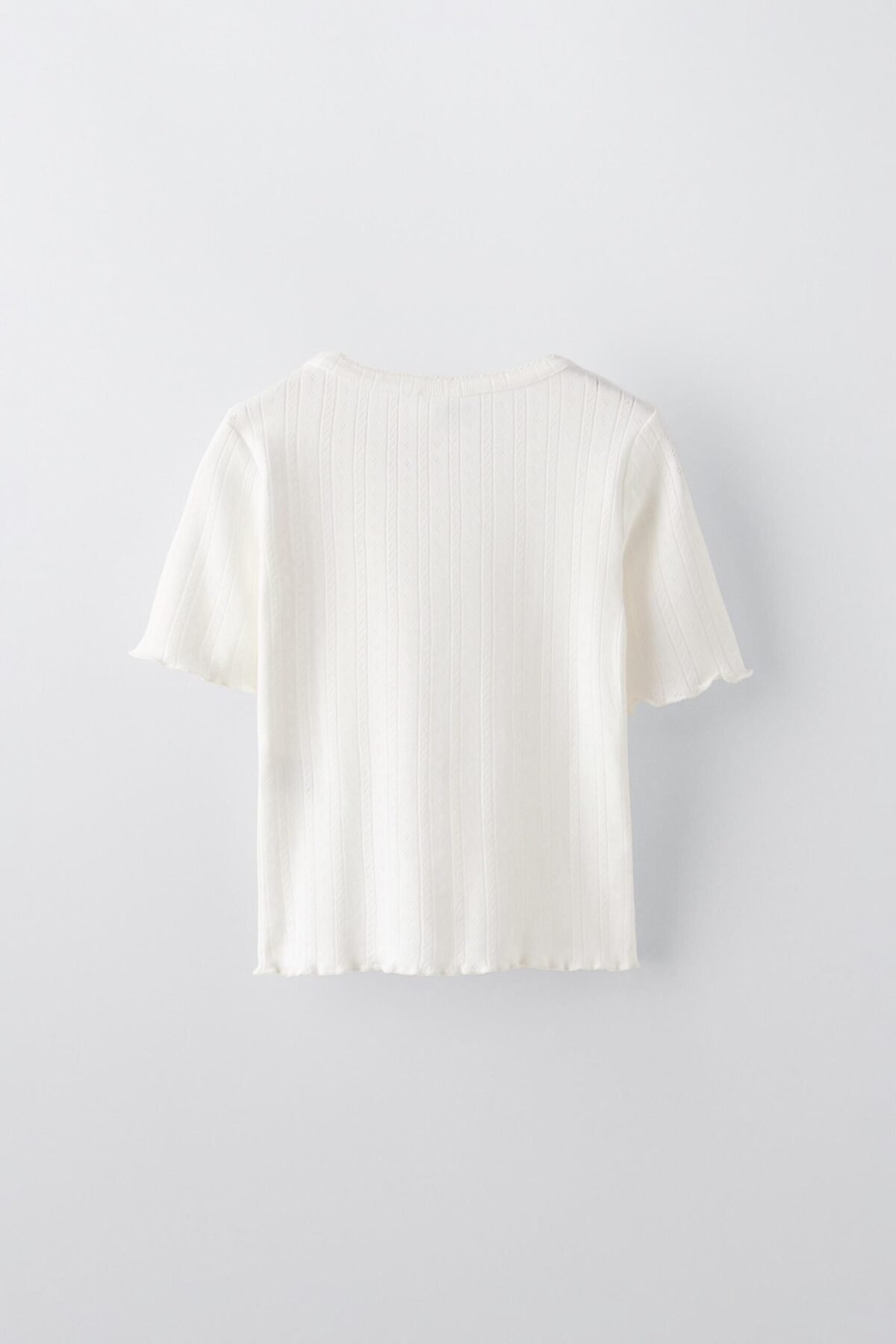 Kız Çocuk Düğme Detaylı Triko T-Shirt - Görsel 3