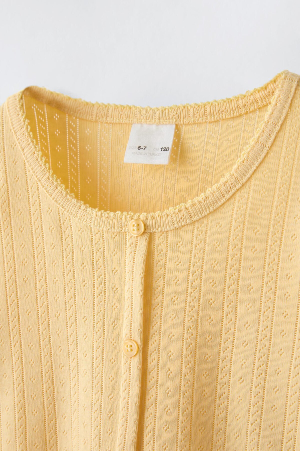 Kız Çocuk Düğme Detaylı Triko T-Shirt - Görsel 3