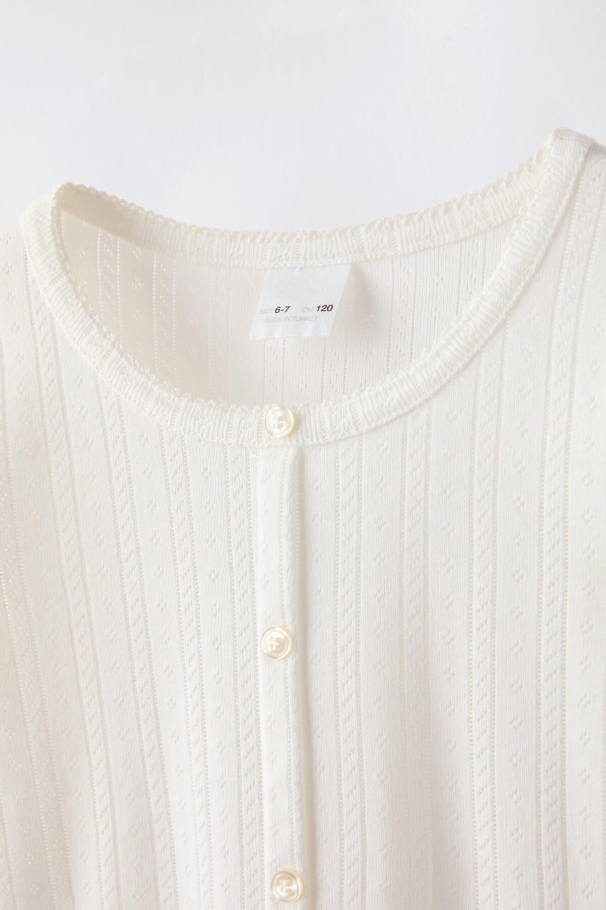 Kız Çocuk Düğme Detaylı Triko T-Shirt - Görsel 2