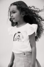 Kız Çocuk İşlemeli Gökkuşağı T-Shirt - Görsel 5