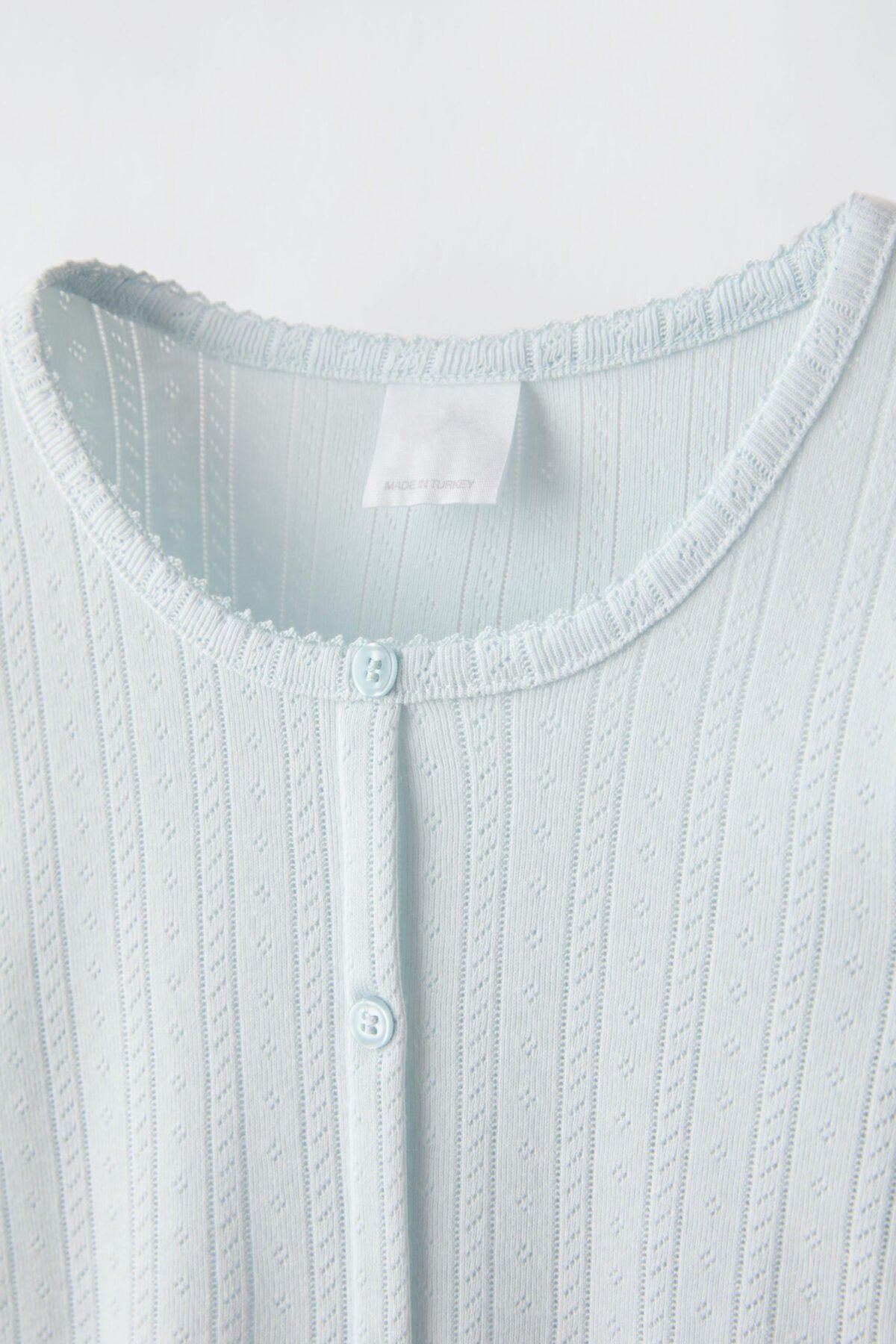 Kız Çocuk Düğme Detaylı Triko T-Shirt - Görsel 2