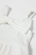 Kız Çocuk Fiyonklu Beyaz Tulum - Görsel 2