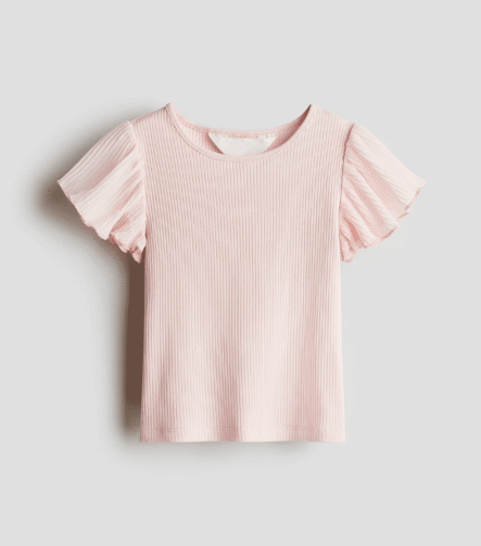 Kız Çocuk Şifon Kollu T-Shirt