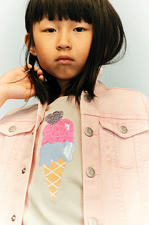 Kız Çocuk İşlemeli Dondurma T-Shirt - Görsel 5