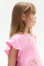 Kız Çocuk Pullu T-Shirt - Görsel 4