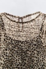 Kız Çocuk Tüllü Leopar Desenli Elbise - Görsel 3