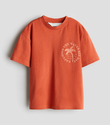 Erkek Çocuk Nakışlı Sırtı Baskılı T-Shirt