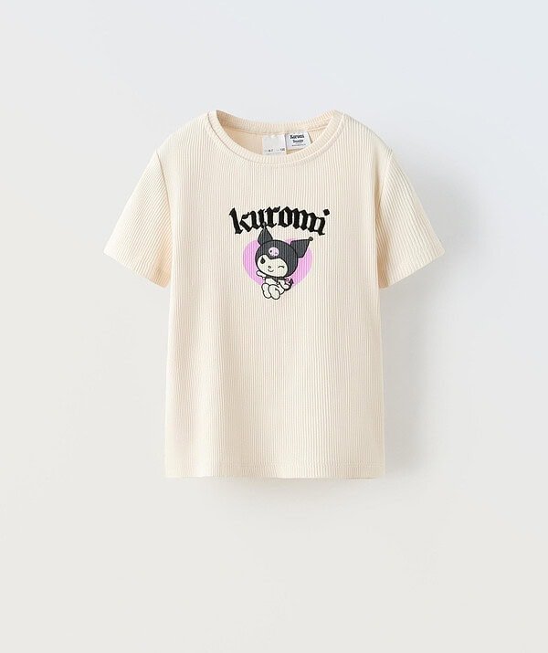 Kız Çocuk Slim Fit Baskılı Fitilli T-Shirt