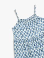 Kız Çocuk Askılı Desenli Elbise - Görsel 2