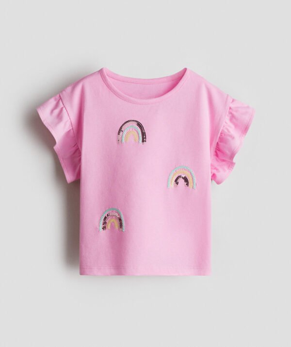 Kız Çocuk Pullu T-Shirt