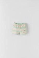 Unisex Bebek Çizgili Şort