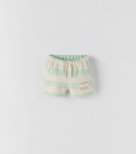 Unisex Bebek Çizgili Şort