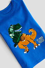 Erkek Çocuk T-Rex Pullu T-Shirt - Görsel 2
