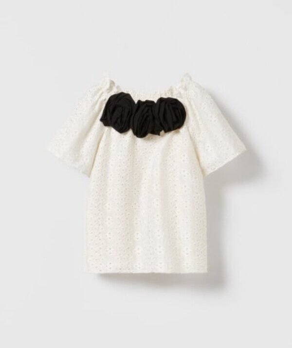 Kız Çocuk Gül Desenli Bluz